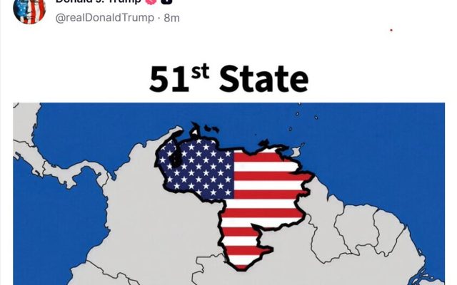 EEUU: Trump publica mapa con Venezuela pintada estado 51º