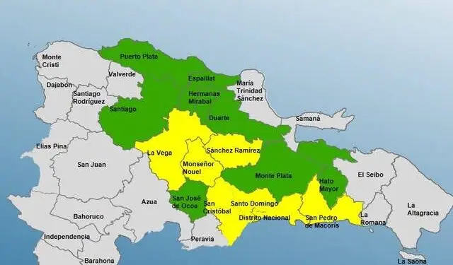 El COE dispone alerta amarilla a 7 demarcaciones y verde para 8
