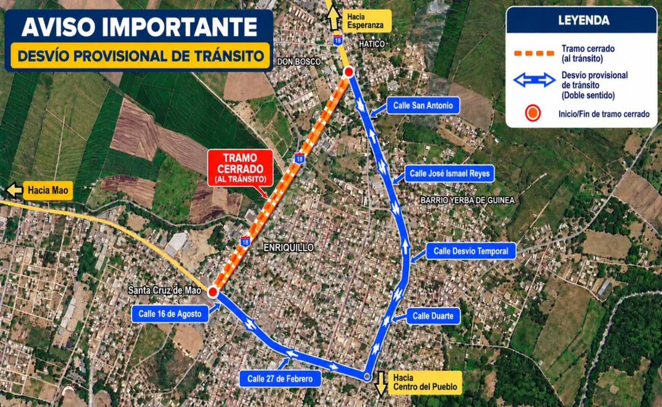 MOPC restringirá el tránsito en la avenida Benito Monción de Mao
