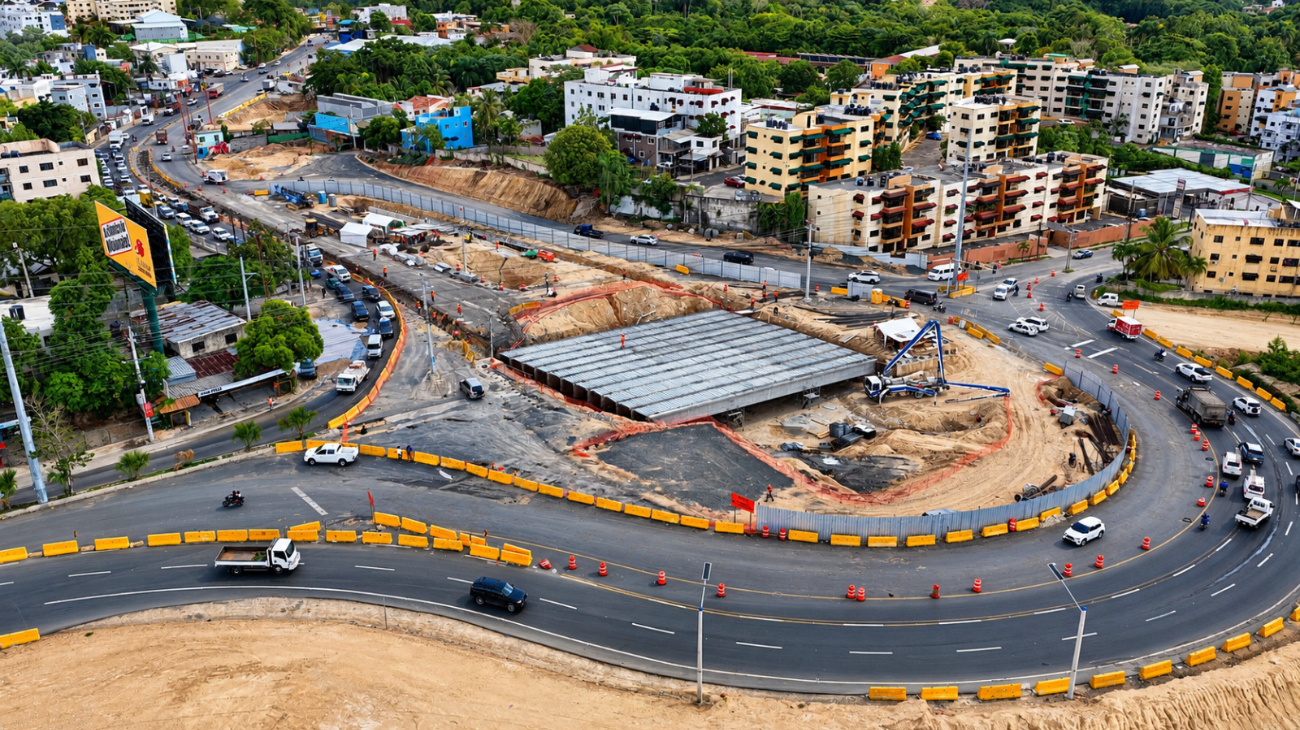 MOPC avanza túnel y viaducto en la avenida República de Colombia